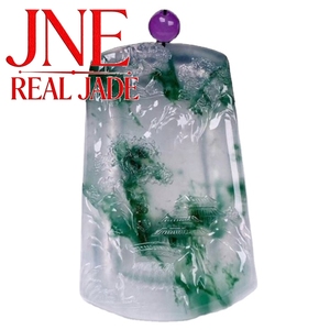 Colgante de Jade de la Marca Myanmar Mine Timber High Ice Floating Flower Mountain Water, Joyería para Amigos - Product Image 1