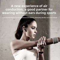 Headset Bone Clip Pro Harga Terjangkau, Headphone Kontrol Sentuh Model Anting, Earphone Nirkabel dengan Neckband dan Earhook untuk Olahraga