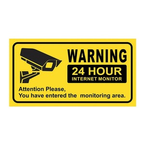 Autocollants d'avertissement : Zone de surveillance Internet 24h/24, autocollants rectangulaires en papier auto-adhésifs avec pelliculage brillant pour voiture - Product Image 4