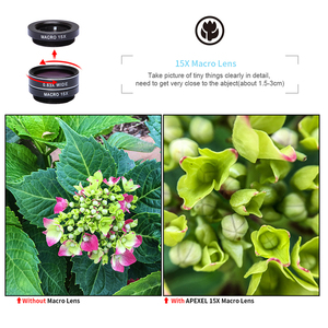 Apexel 10 in 1 Weitwinkel-Makroobjektiv-Smartphone-Objektiv-Kit mit CPL-Unterstützung OEM-Bestellung - Product Image 5