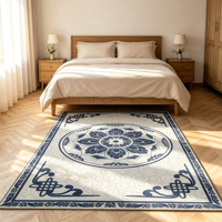 Tapis de salon/chambre en polyester, style européen nouveau classique/postmoderne, fabrication mécanique, délicat et élégant