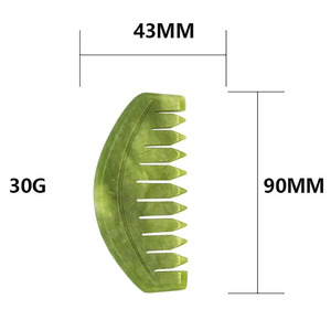 Logo personnalisé Vente en gros Peigne messager en pierre véritable Massage du cuir chevelu Blanc Noir Jade naturel Peigne à cheveux Tête cuir chevelu Gua Sha Jade Peigne - Product Image 6