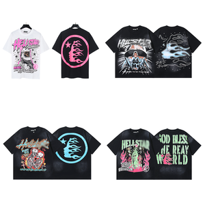 Maglietta 2025 con stella stampata Vintage a manica corta da uomo Hell alta qualità in cotone 100% indossabile oversize Drop <span class=keywords><strong>Hop</strong></span> 260 grammi - Product Image 3