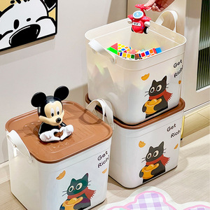 Desktop Storage <b>Box</b> Large Capacity Rectangular Thickened Dustproof For Home Living Room Bedroom Organizing Toys Snacks <b>Clothes</b> - Product Image 4