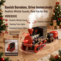 Super Offre : Train RC 2,4 GHz Locomotive Gourmande avec Simulation Sonore de Vapeur Réelle et Vagons Magnétiques pour Enfants