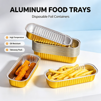 Moules à mini-pains avec couvercles et 50 moules à mini-gâteaux en aluminium de 200 ml (6,8 oz) jetables, rectangulaires, pour la cuisson