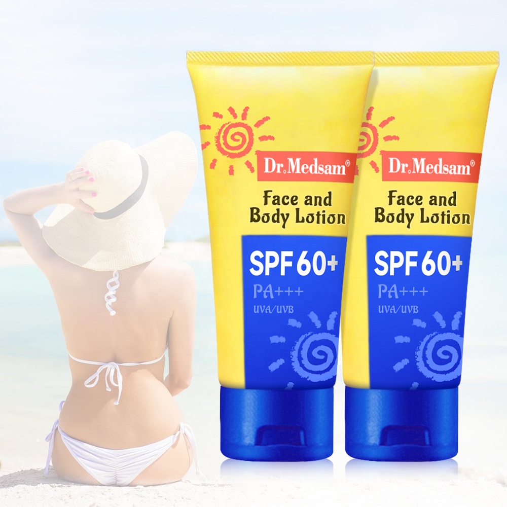 Bloqueador solar refrescante SPF 60 + para todas las pieles sensibles, loción protectora solar antioxidante protección Uv