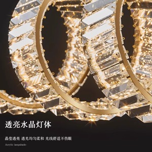 Lámpara de araña de cristal moderna, luz LED ovalada para el hogar, comedor, sala de estar, accesorio de iluminación - Product Image 4