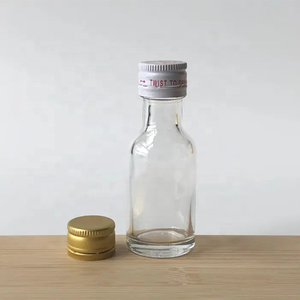 50 ml Small Liquor Bottle Glass Shot Alcohol <strong>Vodka</strong> with Gold Aluminum Tamper Evident Cap for Bourbon Whiskey - Product Image 3