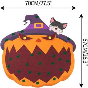Decoración Colgante de Fieltro para Halloween, Diseño de Calabaza <span class=keywords><strong>y</strong></span> Gato Negro, Lindo Diseño para Niños, Kits de Manualidades, Adhesivo, Precio de Fábrica - Product Image 2