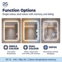 Interrupteurs Inductifs à Deux Boutons Anti-Buée, Variateur Intelligent Tactile, Capteur DC12V pour Salle de Bain et Miroir Intelligent (Usage Industriel)