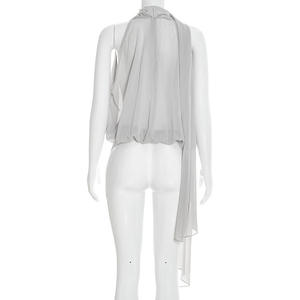 Viviblook D26TP029 - Top sin Mangas para Mujer, Sexy, Verano, Color Sólido, Chifón Transparente, con Lazo - Product Image 6