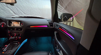 Kit d'éclairage d'ambiance dynamique à LED ICarsin pour Audi Q5 2010-2017, accessoires de panneaux de porte en bois et carbone pour l'amélioration de l'intérieur de la voiture
