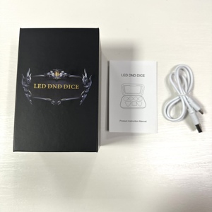 Ensemble de dés polyédriques personnalisés OEM ODM, dés électriques rechargeables par USB avec boîte de charge, dés DND lumineux, charge sans fil pour <span class=keywords><strong>RPG</strong></span> - Product Image 6