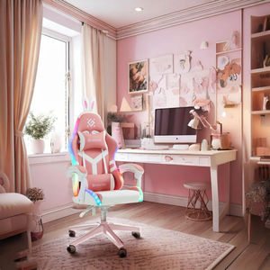 Chaise de jeu pour filles à bas prix à la maison Chaises de jeu à LED RVB avec support arrière Chaise De Gaming réglable pour cadeau - Product Image 6
