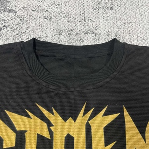 MT1801 T-shirt casual estiva streetwear in cotone 100% a nido d'ape a manica corta, tinta unita oversize, con <span class=keywords><strong>stampa</strong></span> <span class=keywords><strong>digitale</strong></span> - Product Image 4