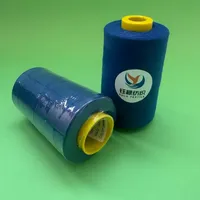 Fil à coudre 100% polyester filé résistant aux hautes températures, 5000 yards, 40/2, bleu foncé, pour point de croix et broderie