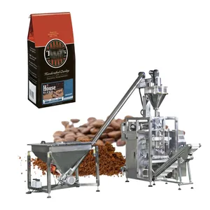 High accuracy Stand up quad sealing bag coffee powder packing machine with valve applicator