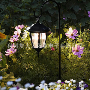 Lámpara Solar de Jardín Hexagonal LED para Exteriores con Panel Solar, Resistente al Agua, Independiente - Product Image 1