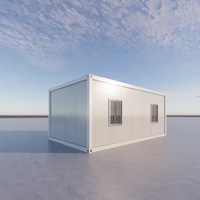 Contenedor de Oficina Económico de 20 Pies, Casa Prefabricada Plegable de Una Habitación, Blanca, Aislada, de Acero, Personalizable, OEM, ODM