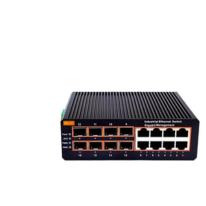 Commutateur d'agrégation <span class=keywords><strong>de</strong></span> réseau en anneau Gigabit industriel géré, 4 ports, 2 emplacements SFP, combo fibre/cuivre, double alimentation, rail DIN - Product Image 1