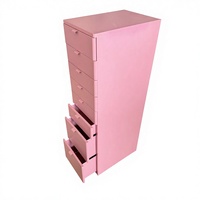 Commode autoportante moderne en acier turquoise à 8 tiroirs verrouillables pour le rangement de maquillage à la maison, au bureau et dans la chambre