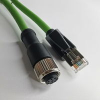 Conector M12 de 8 Pines, Código A, Macho y Hembra, Enchufe RJ45, Cable Ethernet Industrial Profinet EtherCAT, Conjunto de Cable Blindado