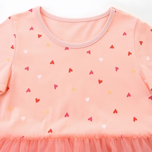 Vestido Formal <span class=keywords><strong>de</strong></span> Verano Ultra Cómodo para Niñas Pequeñas, <span class=keywords><strong>de</strong></span> Algodón, Manga Corta, Estampado <span class=keywords><strong>de</strong></span> Corazones, Aplique <span class=keywords><strong>de</strong></span> Conejito, Tul, para Uso Diario - Product Image 5
