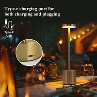 Lampes de table LED sans fil rechargeables USB en métal, style nordique, pour restaurant, bar, chambre, avec commande tactile – Vente en gros usine