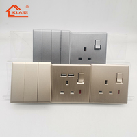 Enchufe de interruptores eléctricos, toma de corriente de 15 amperios, 1 Banda, 3 pines redondos