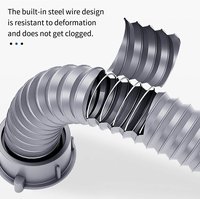 Siphon d'évier de cuisine double carré durable avec tuyau de vidange flexible et conception à double tête pour une installation facile