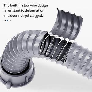 टिकाऊ वर्ग डबल कटोरे रसोई सिंक सिफऑन लचीला नाली पाइप डबल-सिर डिजाइन आसान स्थापना - Product Image 4