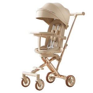 Китайская компактная складная детская коляска с рамой из алюминиевого сплава, двусторонняя система толкания, грузоподъемность 15 кг, увеличенный капюшон, 4 колеса - Product Image 5