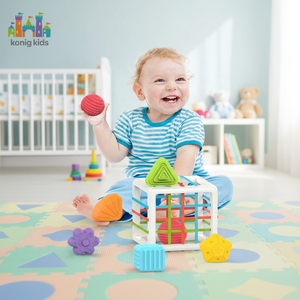 ケーニッヒキッズ 新しい可愛い赤ちゃん学習アクティビティキューブ 知育玩具 パズル プラスチック製 - Product Image 1
