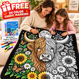 Color Your Own Blanket DIY Coloring Throw <b>Rug</b> Animal Pattern Rectangular Home Decor for Kids Creative Family Activity - Product Image 2