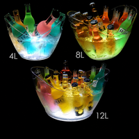 Seau à glace en plastique coloré avec éclairage LED, seau à champagne de différentes tailles - ML001 Chine continentale - pour les KTV et le refroidissement du vin rouge