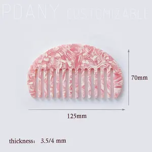 PDANY kore taşınabilir geniş diş selüloz asetat tarak Retro pembe saç fırçası akrilik Combs Lady kız için