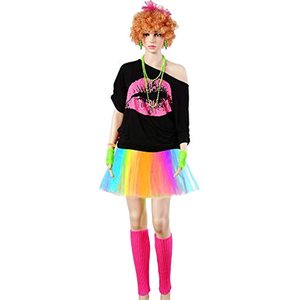 1980s Prom 80s Collar Diadema Guantes Rodilleras Pulsera Gafas Conjunto Prom Dress Up para niñas Fiesta Accesorios de disfraces - Product Image 6