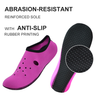 Personnalisé séchage rapide pieds nus semelle en caoutchouc anti-dérapant hommes femmes enfants en plein air néoprène aqua chaussette de plage chaussure d'eau