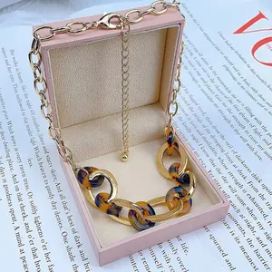 2024 New Product Gold Plated Leopard Grain Color Choker Necklaces For Women Fashion Jewelry