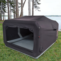 Tente de glamping capsule personnalisée, une chambre, abri gonflable en coton, lodge de camping de luxe en plein air, design noir et gris
