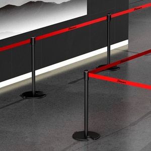 Giao thông thuận tiện giao thông rào cản có thể thu vào hàng đợi dòng rào cản với hình chữ U Stackable cơ sở & kim loại bánh xe - Product Image 2