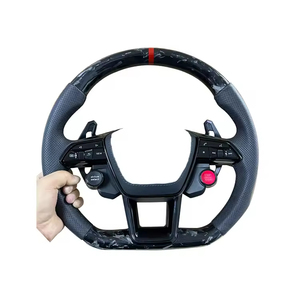 Volant LED pour <span class=keywords><strong>Audi</strong></span> A4 B9 RS6 RS7 S4 A3 8P S5 RS5 <span class=keywords><strong>A1</strong></span> <span class=keywords><strong>Sline</strong></span> 8V Volant en fibre de carbone - Product Image 4