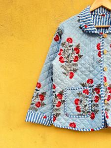 Veste florale réversible, imprimée à la main, légère, pour l'hiver, pour femme, toute saison, en coton matelassé, cadeau pour elle - Product Image 2