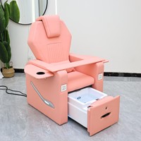 Fauteuil de pédicure LED économique avec bain de pieds à jets et fauteuil de manucure inclinable pour salon de manucure communautaire