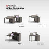 Poste de travail de bureau pour 2 personnes avec grand meuble de rangement et panneau d'intimité pour espace de travail des employés