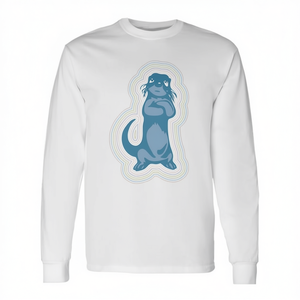 Camiseta de manga larga Cool Gay Otter Vibes para hombres peludos y peludos, ajuste premium - Product Image 2