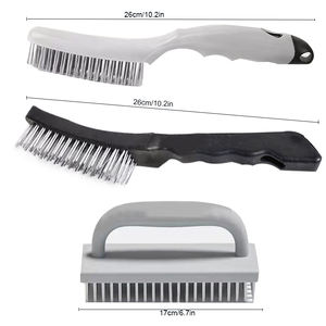 ידית פלסטיק עפר מתכת נקייה לשחק נירוסטה ניקוי פלדה תעשייתי מברשת - Product Image 6