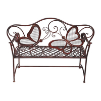 Banc de chaise décoratif en métal en forme de papillon coloré peint pour la décoration extérieure de patio de jardin de parc
