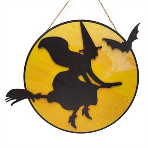 Halloween cửa trước dấu hiệu Halloween ván ép Phù Thủy trên hình bóng Phù Thủy trên mặt trăng - Product Image 4